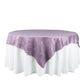 72"x72" Violet Amethyst Accordion Crinkle Taffeta Table Overlay, Square Tablecloth Topper