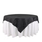 72 Inch x 72 Inch Square Table Overlay in Black Taffeta Crinkle