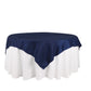 Crinkle Taffeta 72 Inch x 72 Inch Navy Blue Accordion Square Table Overlay 