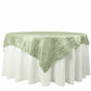 Sage Square Table Overlay Topper 72X72 Inch Crinkle Taffeta