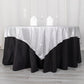 Silver glitter table overlay on a black tablecloth.