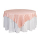 72"x72" Dusty Rose Lamour Satin Table Overlay, Square Tablecloth Topper
