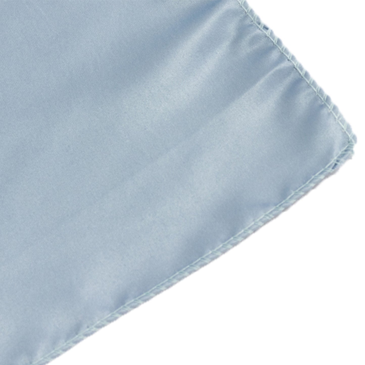 72"x72" Dusty Blue Lamour Satin Table Overlay, Square Tablecloth Topper