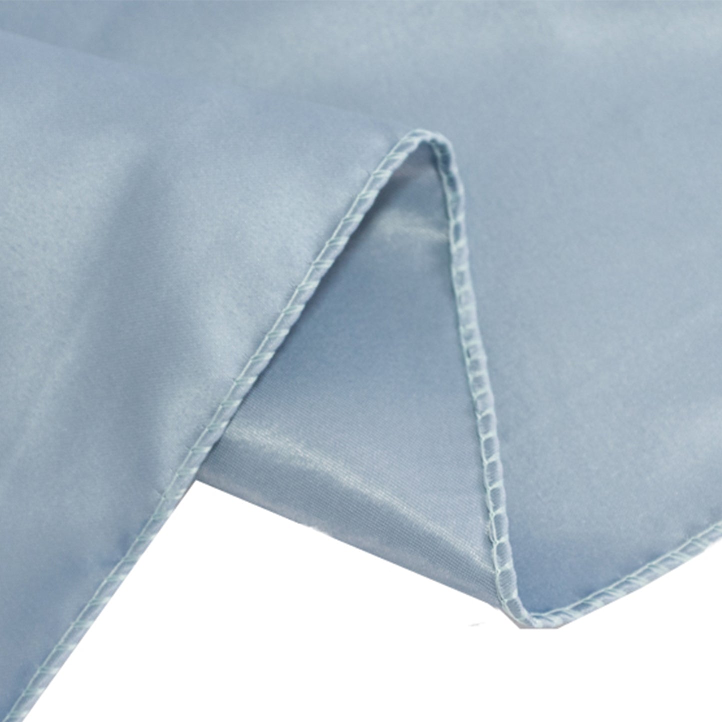 72"x72" Dusty Blue Lamour Satin Table Overlay, Square Tablecloth Topper