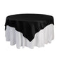 72"x72" Black Lamour Satin Table Overlay, Square Tablecloth Topper