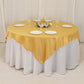 72"x72" Champagne Lamour Satin Table Overlay, Square Tablecloth Topper
