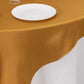 72"x72" Gold Lamour Satin Table Overlay, Square Tablecloth Topper