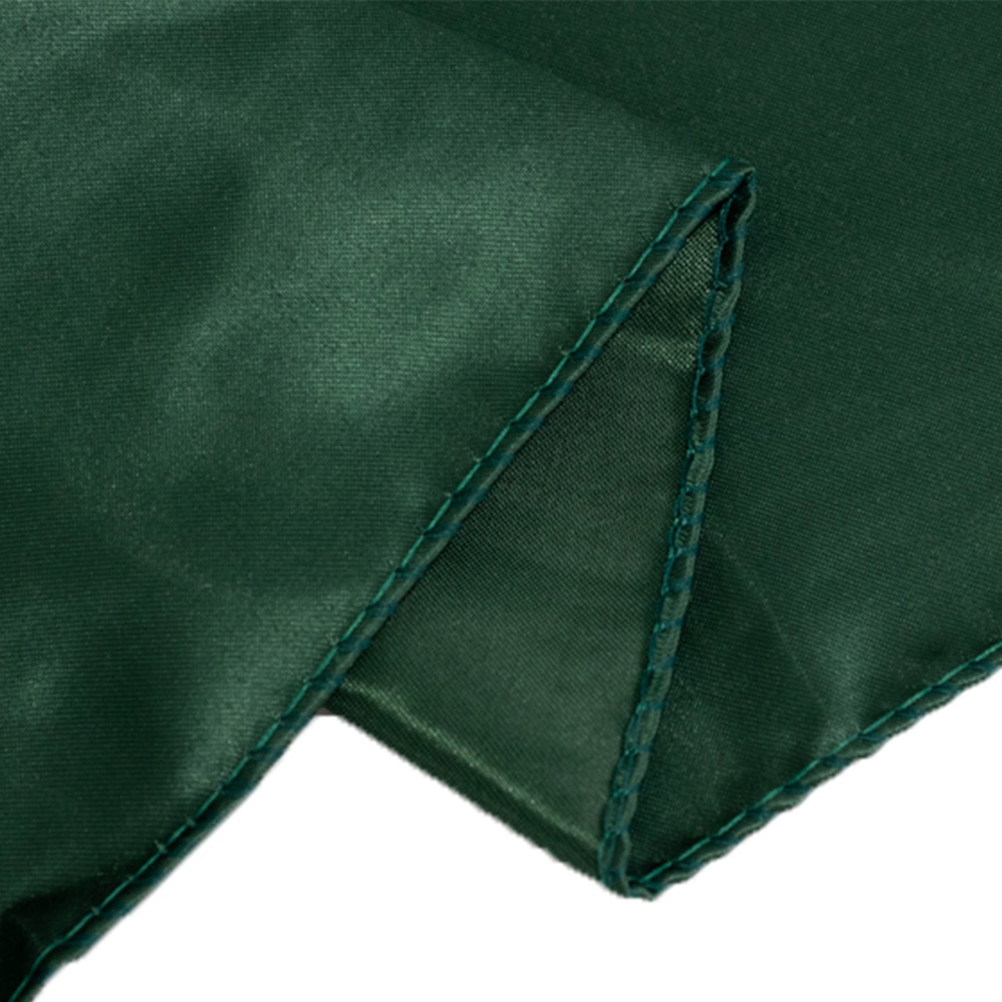 72"x72" Hunter Emerald Green Lamour Satin Table Overlay, Square Tablecloth Topper