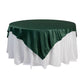 72"x72" Hunter Emerald Green Lamour Satin Table Overlay, Square Tablecloth Topper