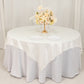 72"x72" Ivory Lamour Satin Table Overlay, Square Tablecloth Topper