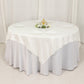 72"x72" Ivory Lamour Satin Table Overlay, Square Tablecloth Topper