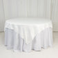 72"x72" Ivory Lamour Satin Table Overlay, Square Tablecloth Topper