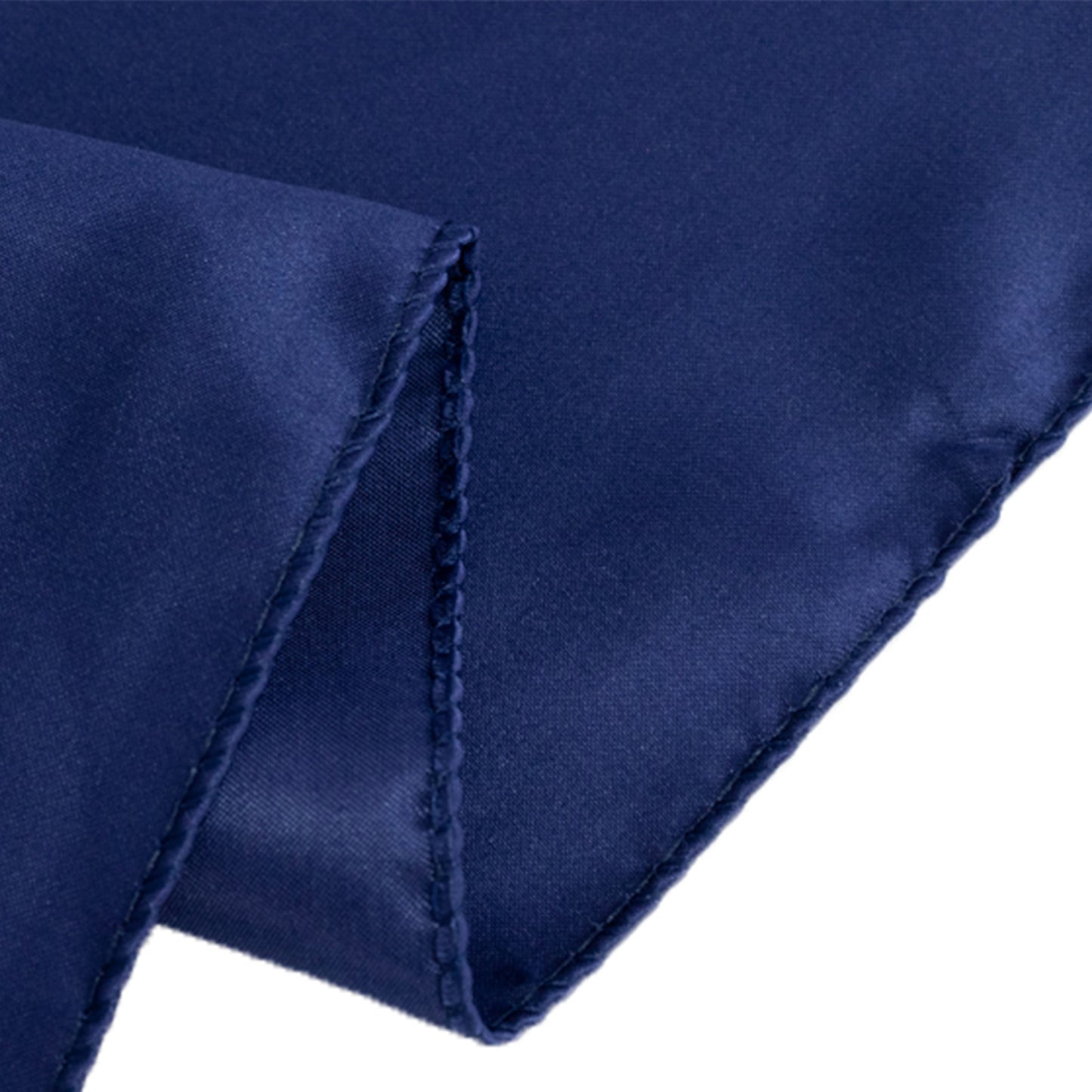 72"x72" Navy Blue Lamour Satin Table Overlay, Square Tablecloth Topper
