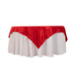 72"x72" Red Lamour Satin Table Overlay, Square Tablecloth Topper
