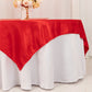 72"x72" Red Lamour Satin Table Overlay, Square Tablecloth Topper