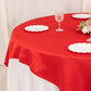 72"x72" Red Lamour Satin Table Overlay, Square Tablecloth Topper