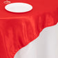 72"x72" Red Lamour Satin Table Overlay, Square Tablecloth Topper
