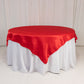 72"x72" Red Lamour Satin Table Overlay, Square Tablecloth Topper
