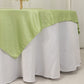 72"x72" Sage Green Lamour Satin Table Overlay, Square Tablecloth Topper