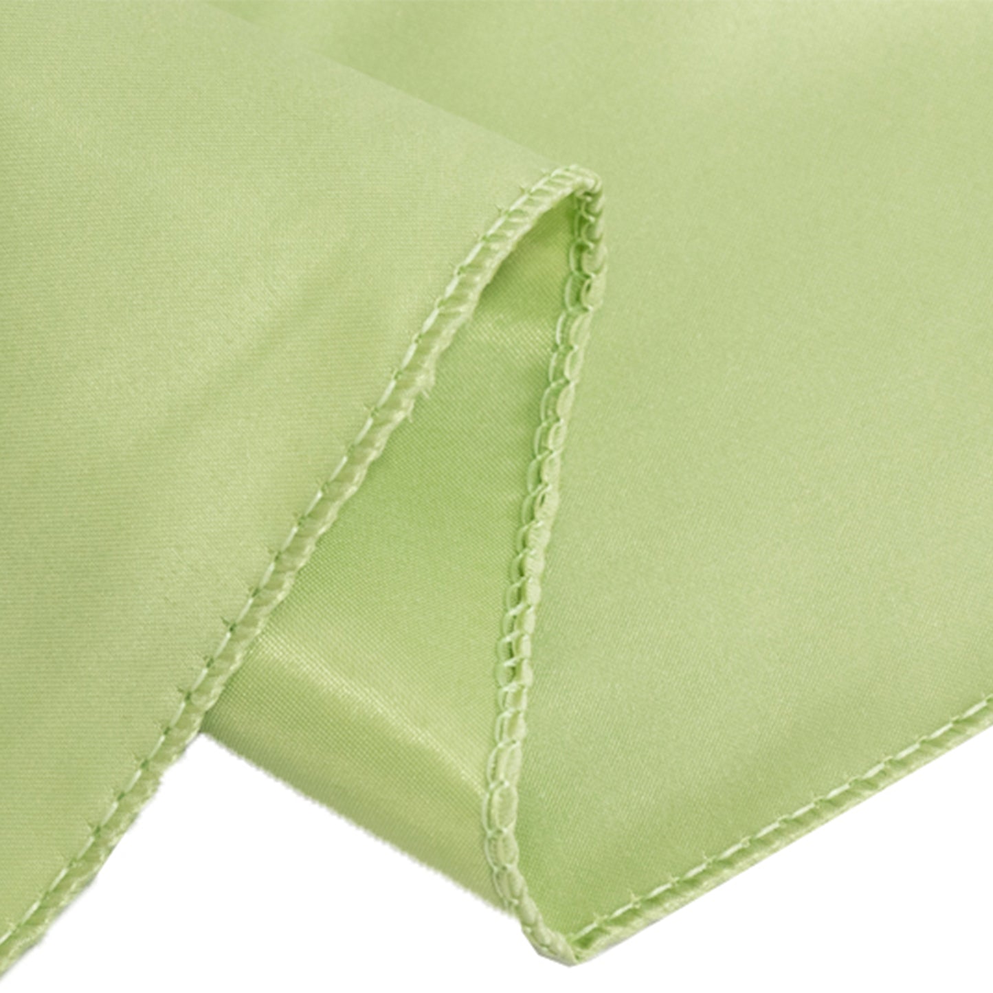 72"x72" Sage Green Lamour Satin Table Overlay, Square Tablecloth Topper