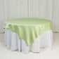 72"x72" Sage Green Lamour Satin Table Overlay, Square Tablecloth Topper