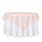 10 Pack Blush Organza Table Overlay 72"x72" - Sheer Table Topper
