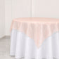 10 Pack Blush Organza Table Overlay 72"x72" - Sheer Table Topper