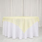 Champagne sheer organza table overlay on a white table.