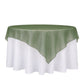 10 Pack Dusty Sage Green Organza Table Overlay 72"x72" - Sheer Table Topper