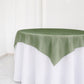 10 Pack Dusty Sage Green Organza Table Overlay 72"x72" - Sheer Table Topper