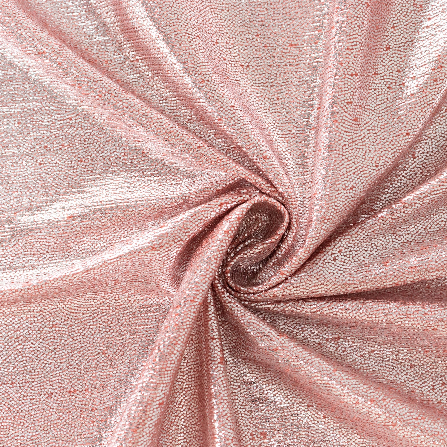 Rose gold sequin table overlay fabric with shimmer and sparkle.