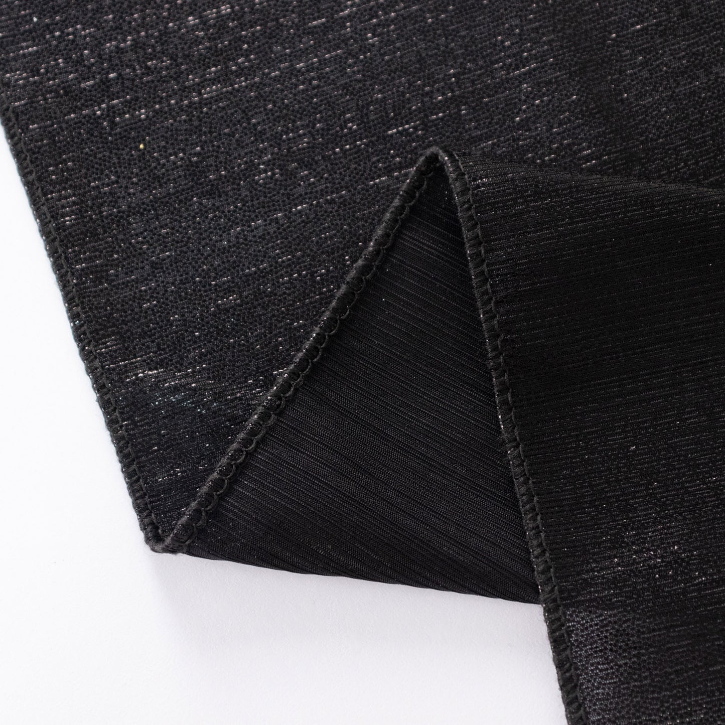Black shimmer sequin dots polyester table overlay, wrinkle-free sparkle topper.