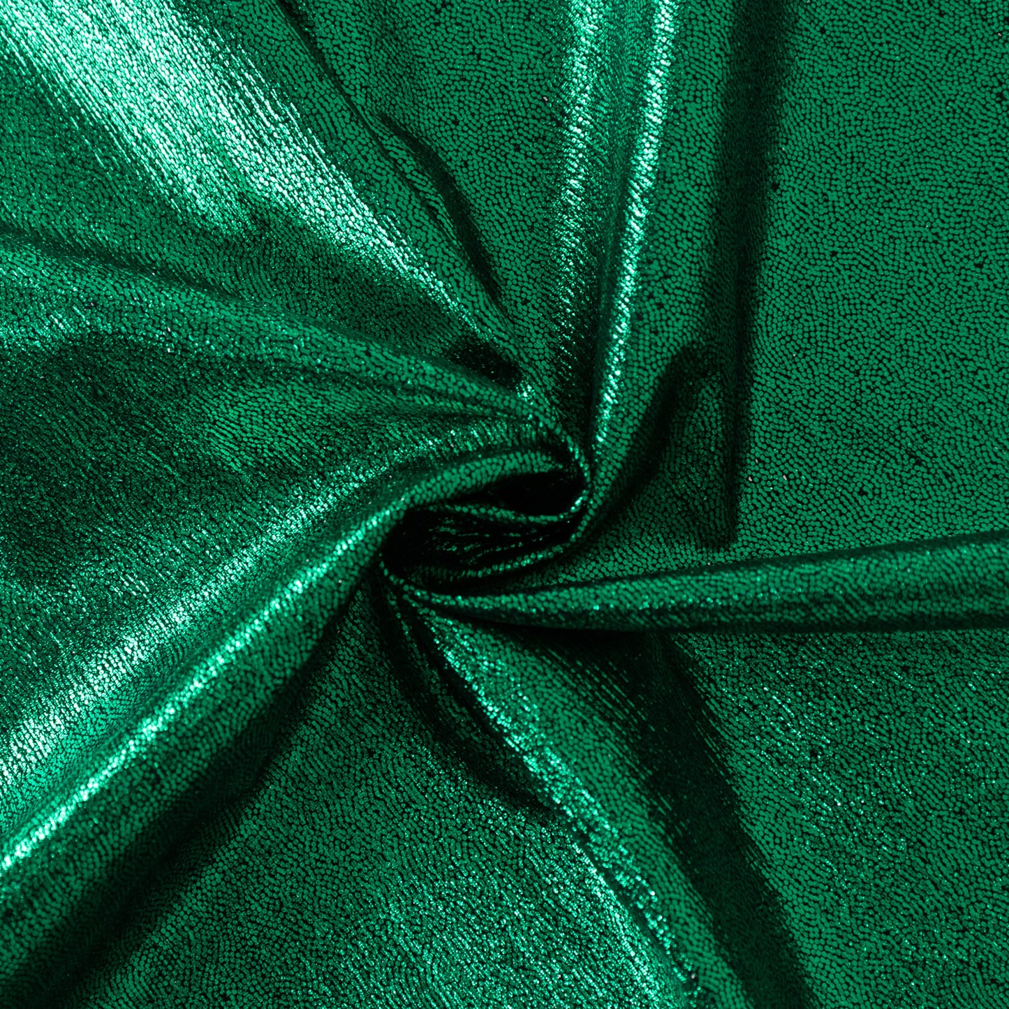 Emerald green sequin table overlay with shimmer effect.