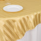 Champagne satin stripe table overlay, smooth elegant table topper.