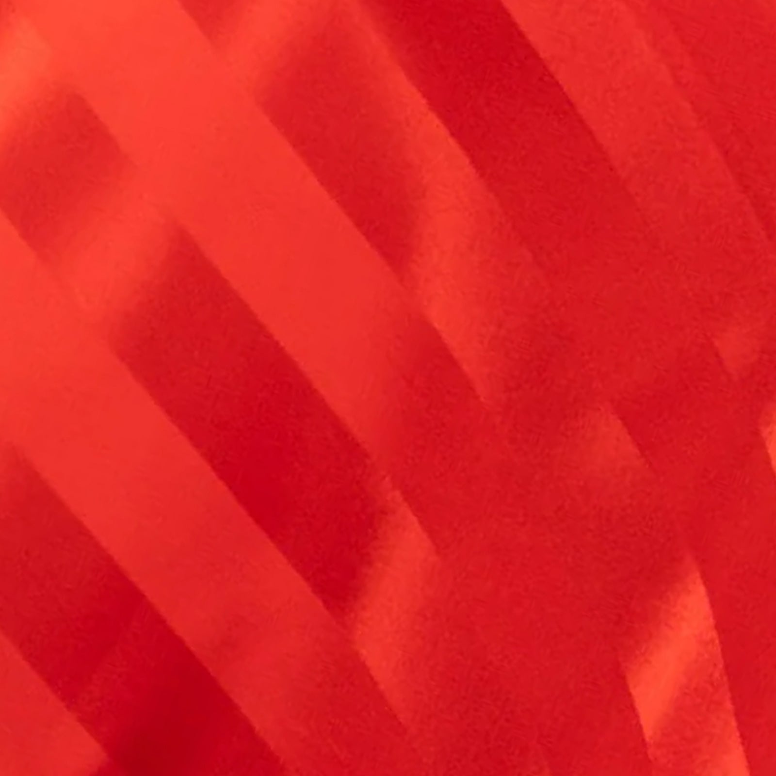 Red satin stripe table overlay, 72"x72" elegant table topper.