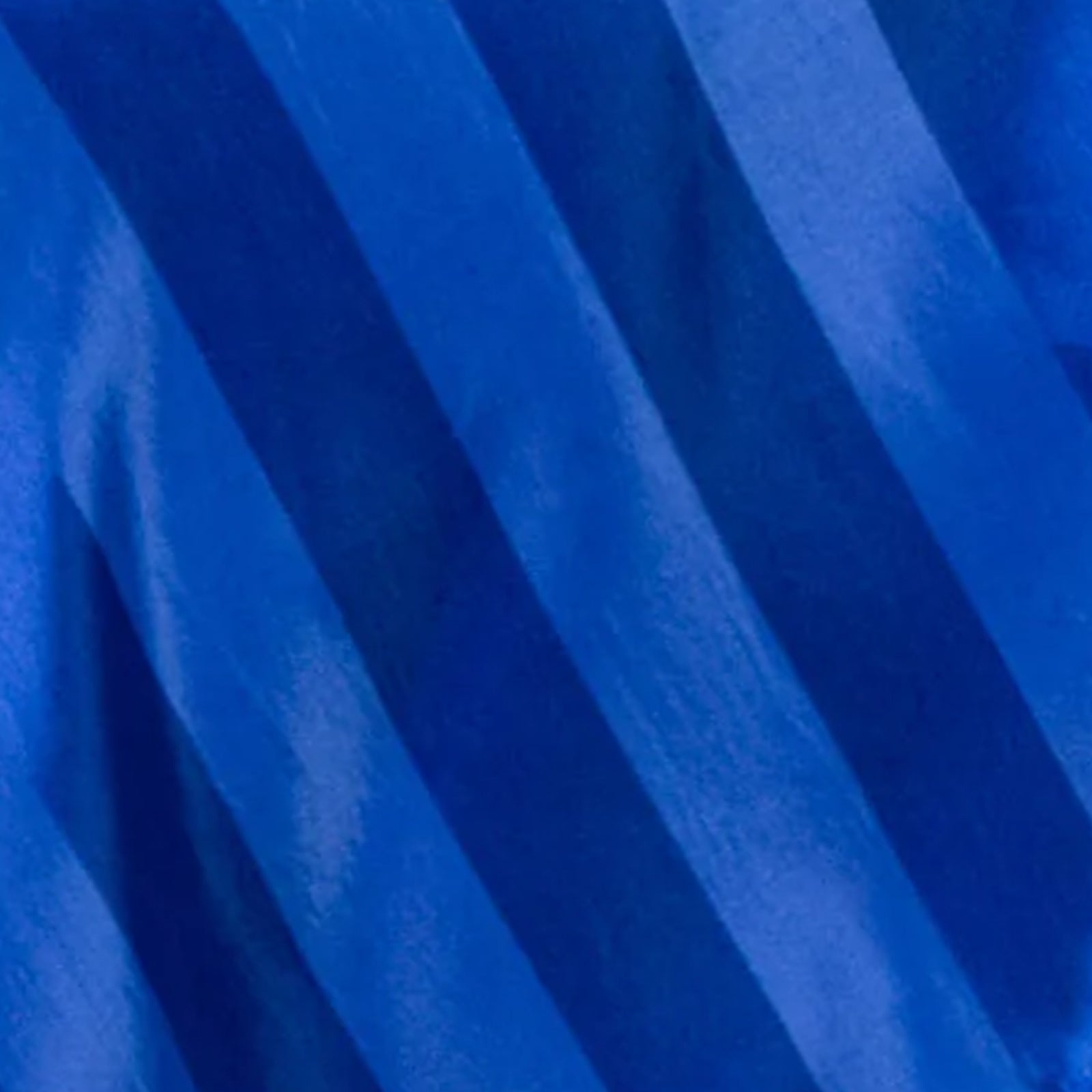Royal blue satin stripe table overlay, smooth elegant table topper.