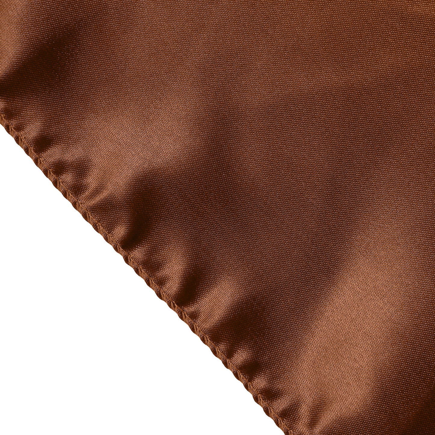 72"x72" Cinnamon Brown Satin Square Table Overlay, Elegant Table Topper