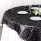 72" Black Metallic Fringe Shag Tinsel Square Polyester Table Overlay