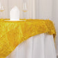 72" Gold Metallic Fringe Shag Tinsel Square Polyester Table Overlay