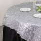 72" Silver Metallic Fringe Shag Tinsel Square Polyester Table Overlay