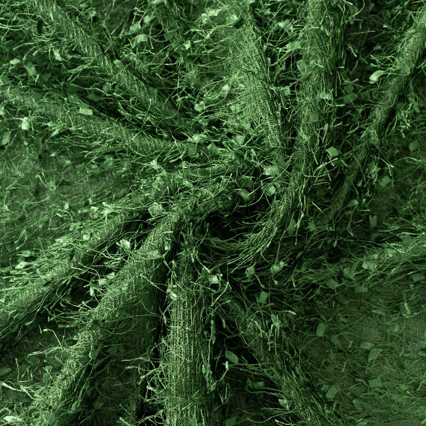 72"x72" green fringe shag square polyester table overlay