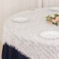 72"x72" White Fringe Shag Square Polyester Table Overlay