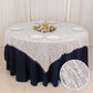 72"x72" White Fringe Shag Square Polyester Table Overlay