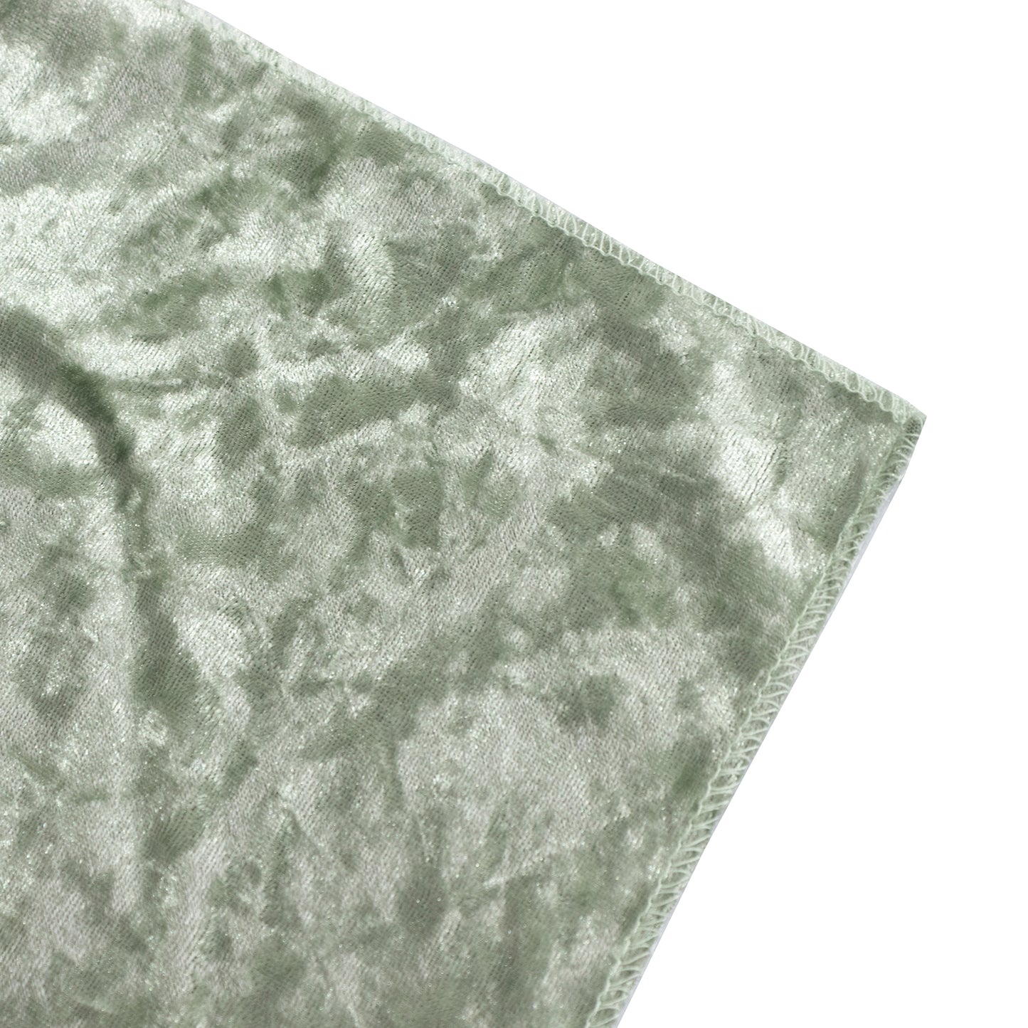 72"x72" Sage Green Premium Crushed Velvet Table Overlay, Square Tablecloth Topper