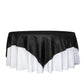 90 Inch Black Table Overlay In Accordion Crinkle Taffeta