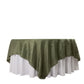 90"x90" Dusty Sage Green Accordion Crinkle Taffeta Square Table Overlay