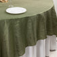 90"x90" Dusty Sage Green Accordion Crinkle Taffeta Square Table Overlay