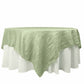 90inch x 90inch Sage Green Accordion Crinkle Taffeta Square Table Overlay
