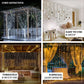 Cool white 300 LED icicle curtain fairy lights with 8 modes.