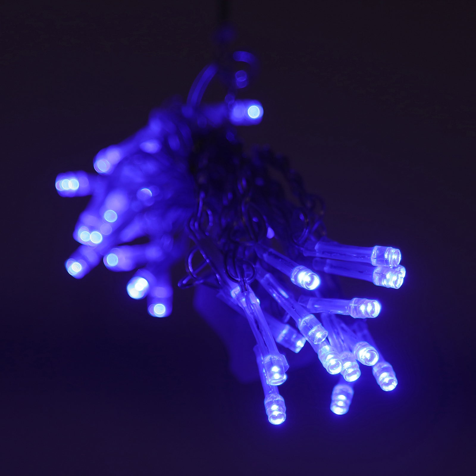 Blue LED twinkle fairy lights, 10ftx20ft, with 8 modes for festive decor.